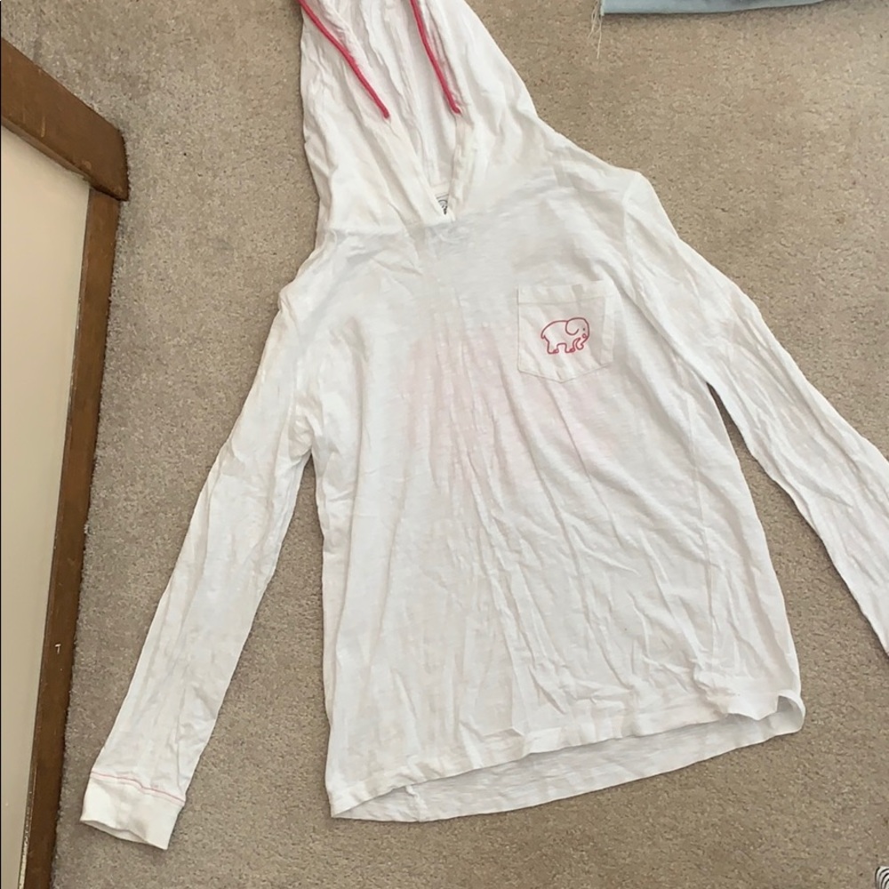 ivory ella long sleeve tee with hoodie.